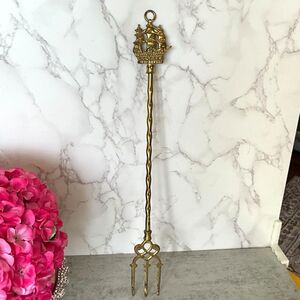 Antique English Brass Toasting Fork Victory Ship must see